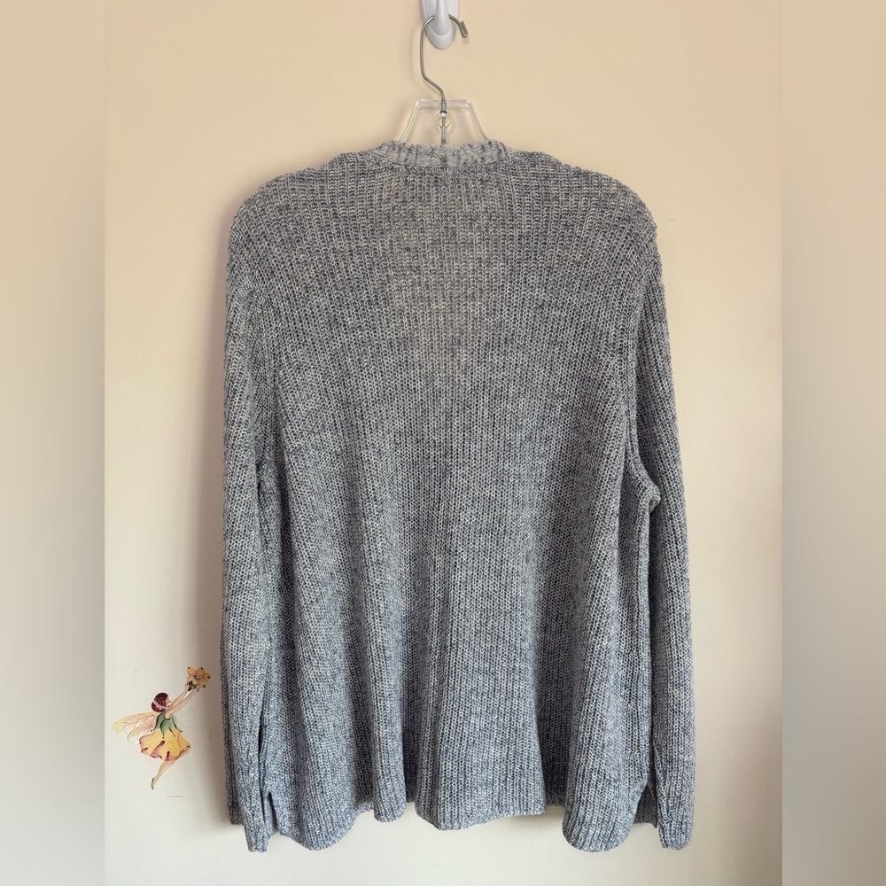 J. Jill Cardigan Knit Gray Sweater V- neck Open Front Size 2X( 20-22W) - Picture 2 of 8